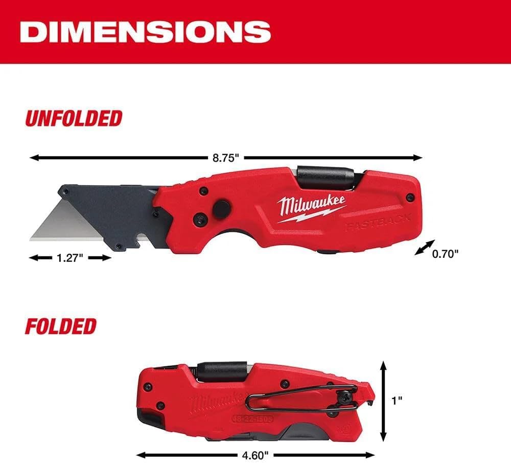Milwaukee FASTBACK 6-in-1 Folding Utility Knife