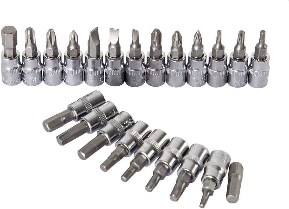 IKKAKOI 46-Piece 1/4" Drive Socket Set – Metric 4–14mm CR-V with Ratchet & Bits