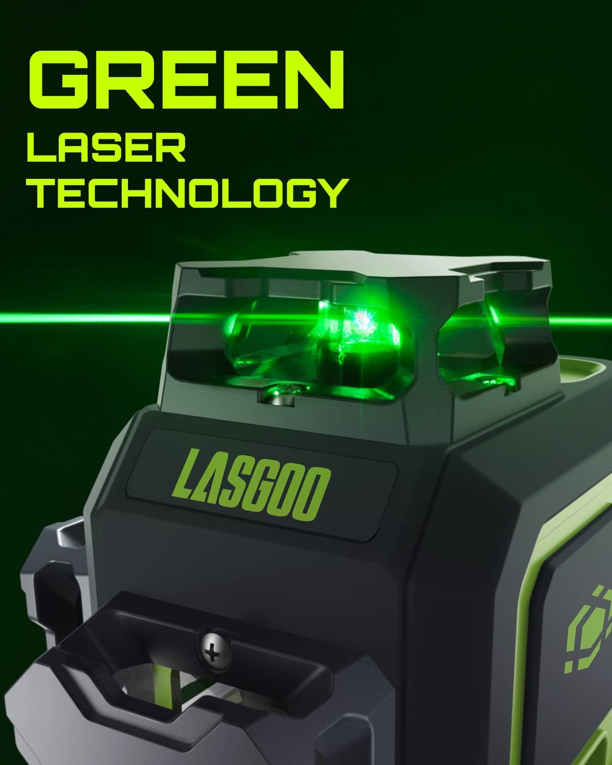 LasGoo LG-3DM 3x360° Green Laser Level – Self-Leveling with 5200mAh Battery & Magnetic Stand
