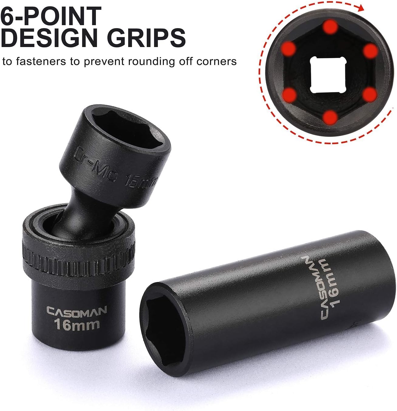 CASOMAN 87-Piece 3/8" Drive Master Impact Socket Set – SAE & Metric CR-MO Steel