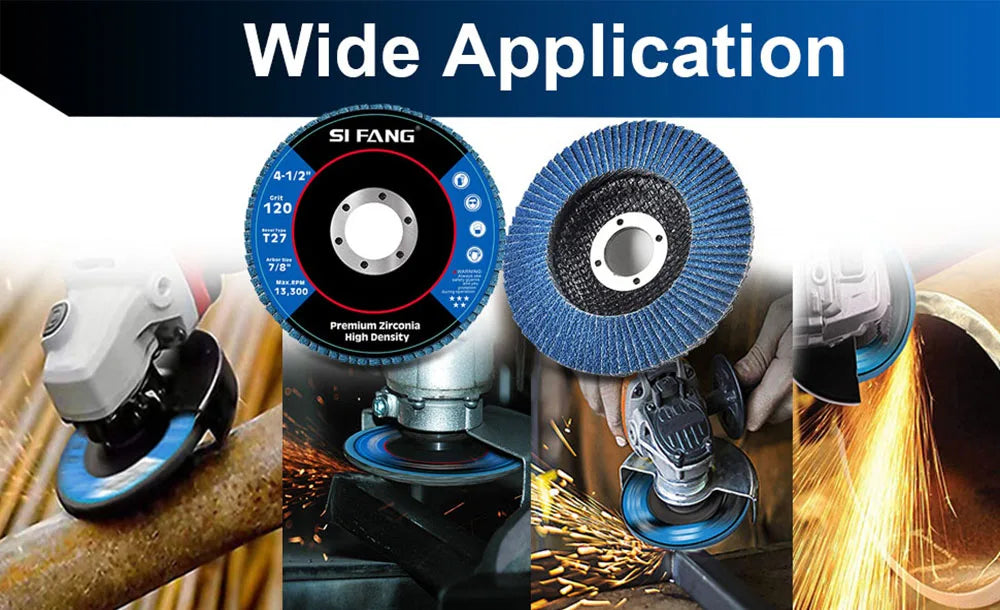SI FANG 115mm T27 Zirconia Flap Discs – 40/60/80/120 Grit for Angle Grinder (2/5/10 Pack)