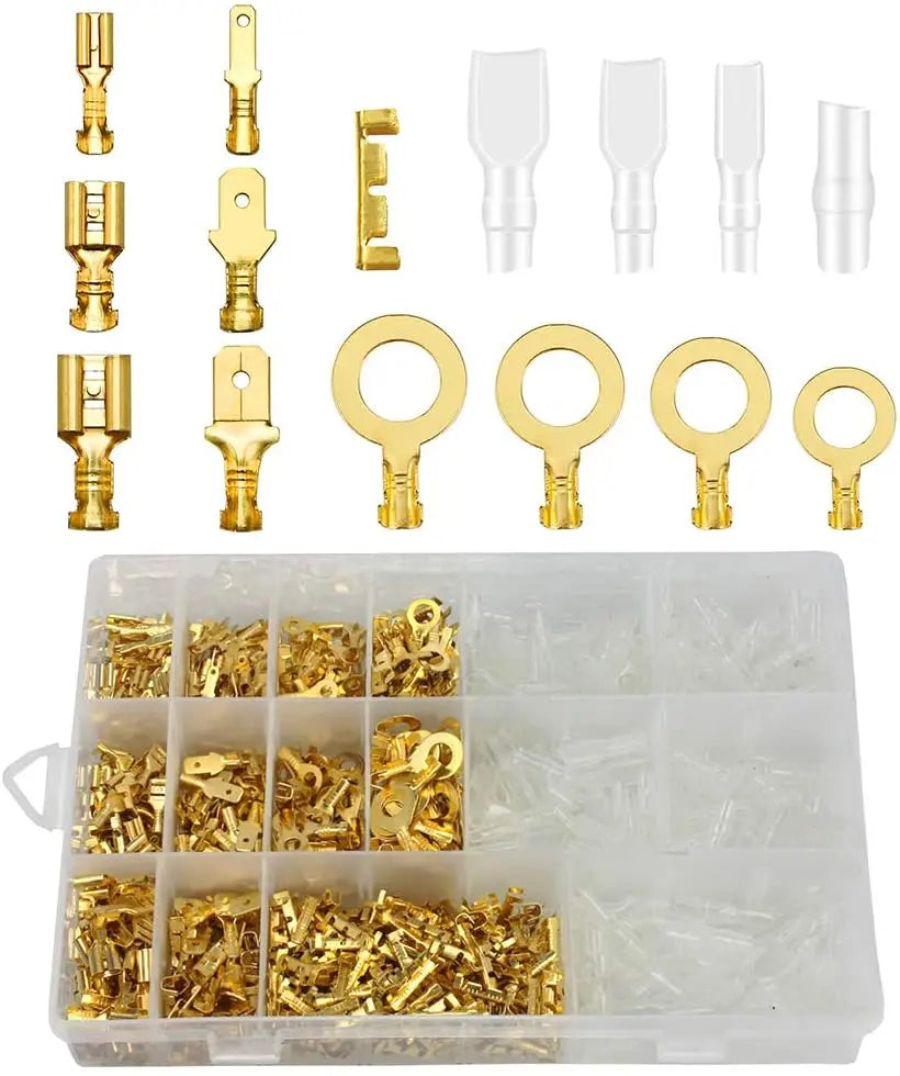 Insulated Crimp Terminal & Spade Connector Kit – 2.8/6.3mm (135 to 1000pcs)