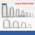 Stainless Steel D Shackle – Long & Wide (M4–M14)