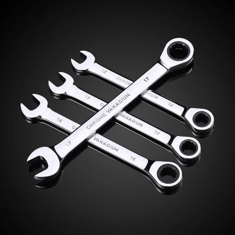 Venmess 12-Point Ratcheting Wrench Set – CR-V 72-Tooth 5° Swing Metric 8-22mm