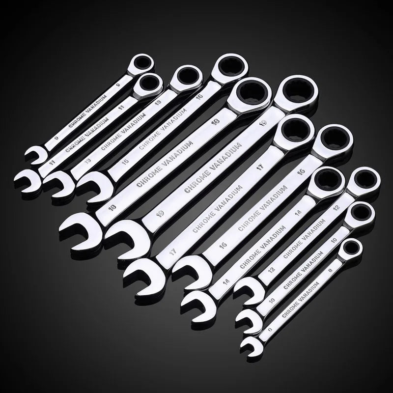 Venmess 12-Point Ratcheting Wrench Set – CR-V 72-Tooth 5° Swing Metric 8-22mm