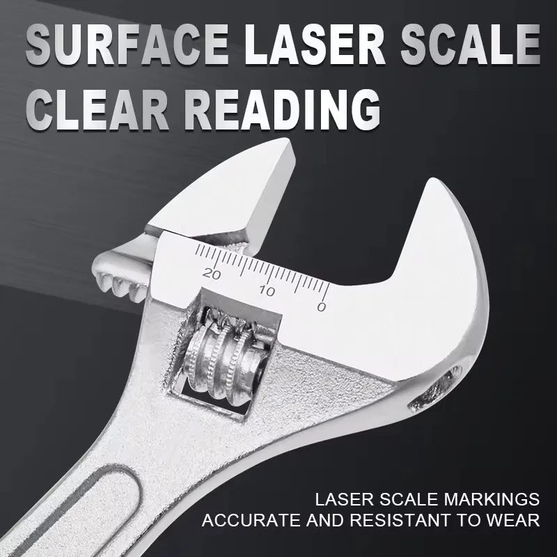 Adjustable Wrench | CR-V Steel | Long Handle Universal Spanner | 6"-12" Sizes