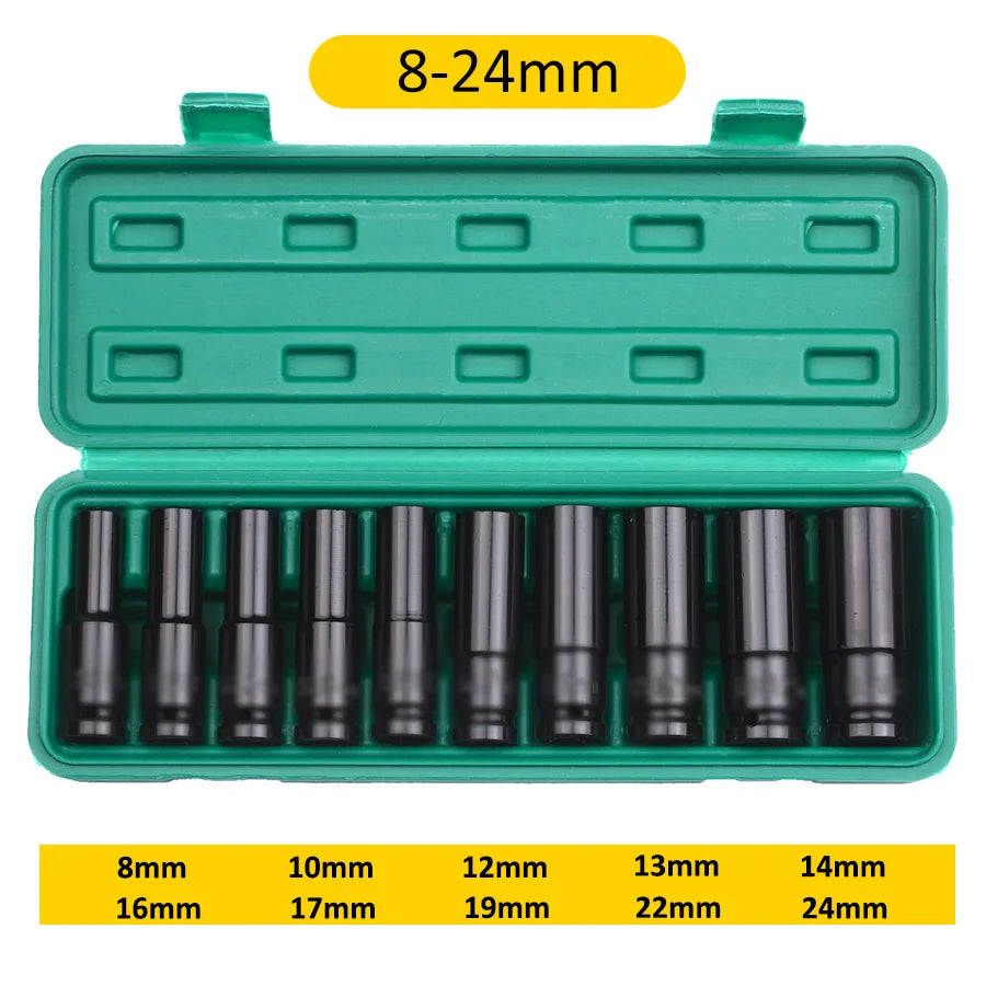 1/2" Drive Impact Socket Set | 10, 15 & 20 Piece CR-V Metric Sets