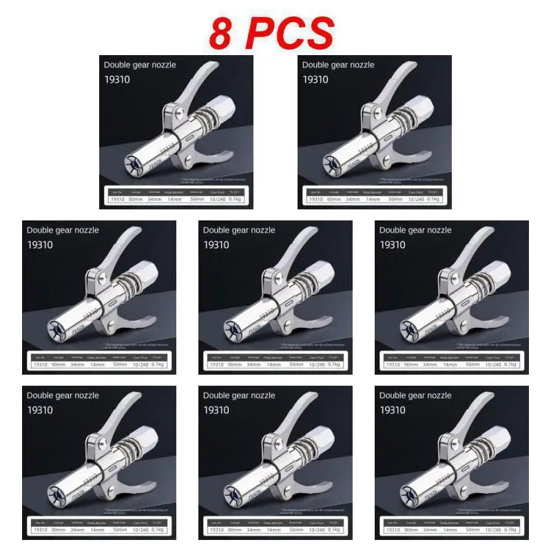 Double Handle High-Pressure Grease Gun Coupler – Self-Locking Universal Nozzle 1/8 NPT