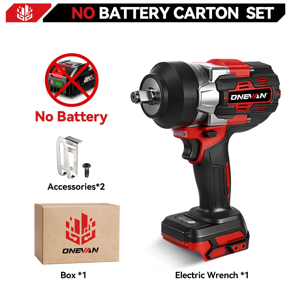 ONEVAN 2800Nm Brushless Impact Wrench | Tool Only | 18V/21V Compatible | 1/2" Drive | LED Light