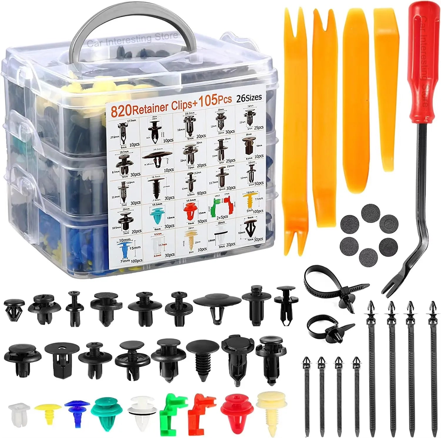 Car Fastener Clip Kit – Push Retainer Pins & Rivets (100 to 925 pcs)