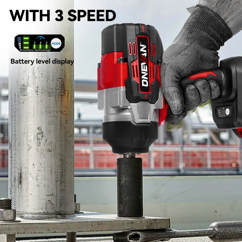 ONEVAN 2800Nm Brushless Impact Wrench | Tool Only | 18V/21V Compatible | 1/2" Drive | LED Light