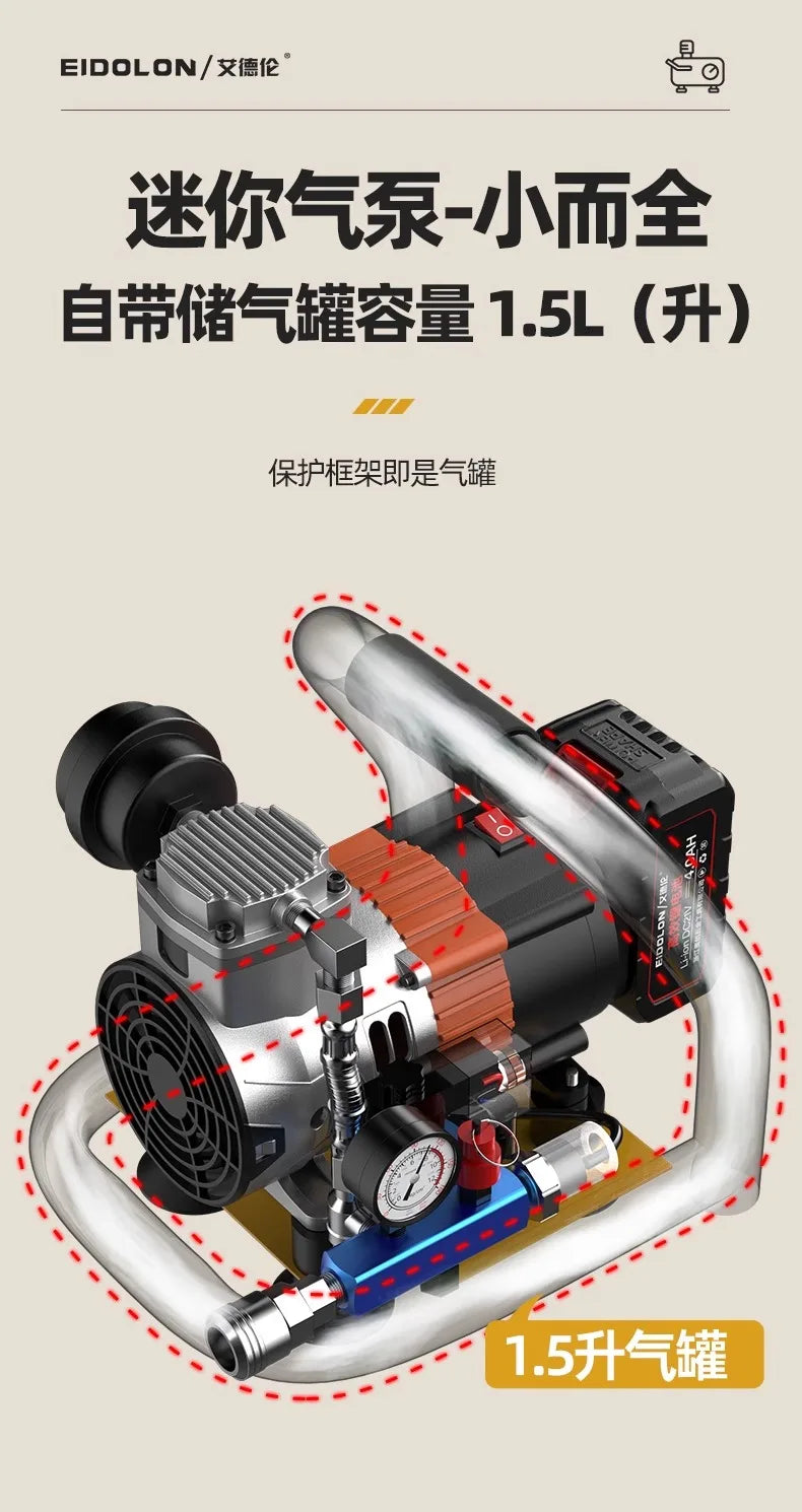 Cordless Lithium Battery Air Compressor | 9L Portable High-Pressure Pump