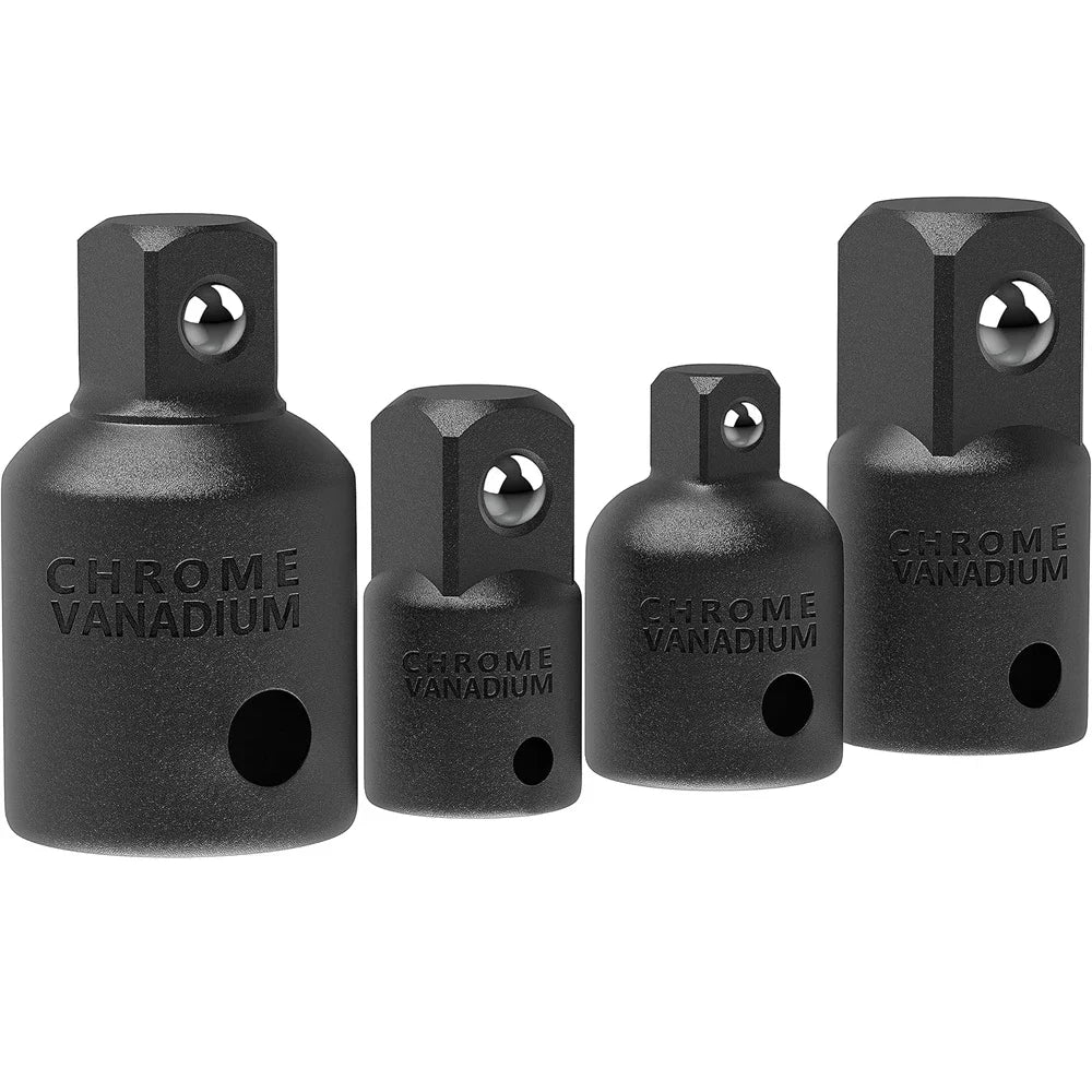 4pc Impact Socket Adapter & Reducer Set | 1/4", 3/8" & 1/2" Drive Conversions