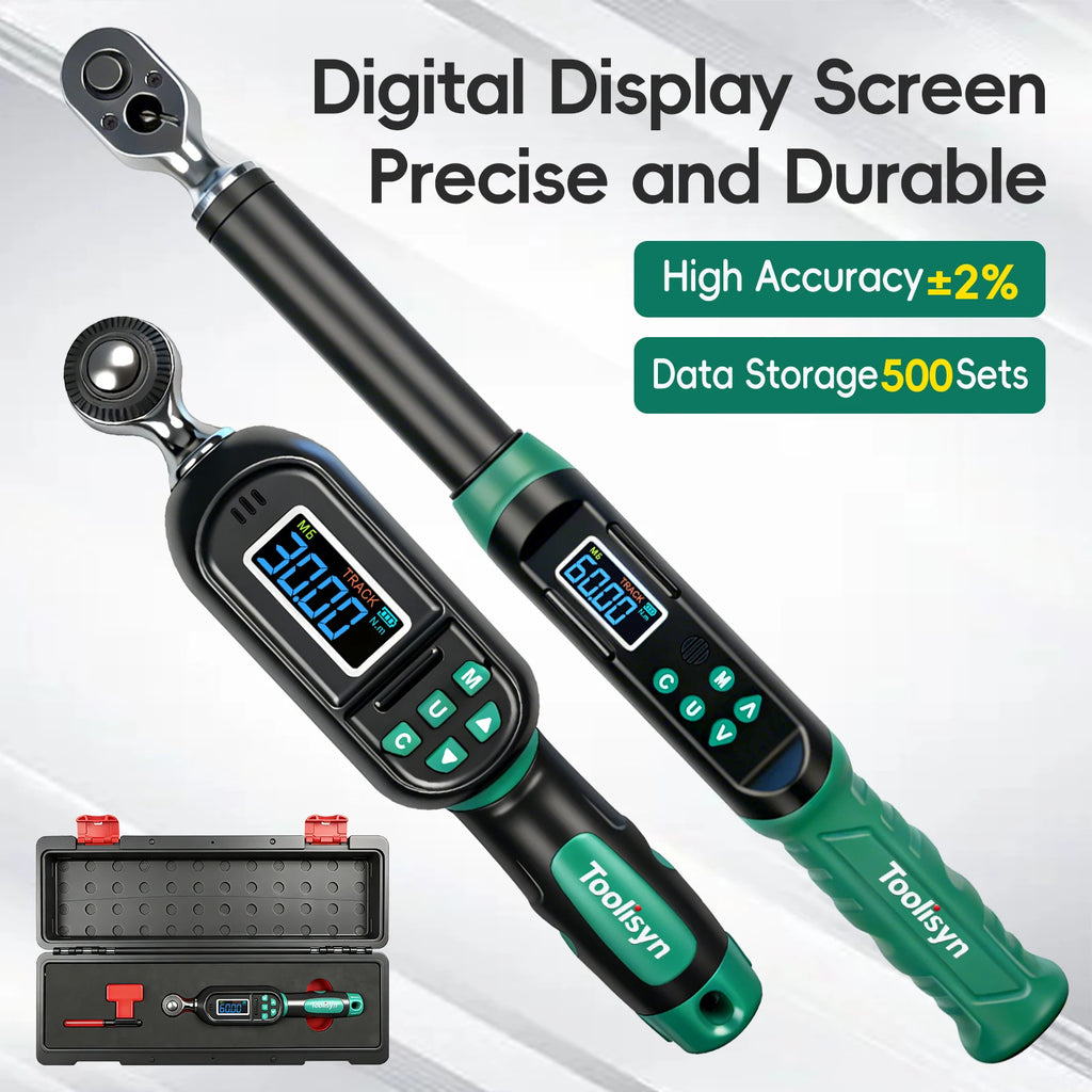 Toolisyn Digital Torque Wrench – 1/4", 3/8" & 1/2" Drive, ±2% Accuracy, 0.3–500N.m (DTW-1)