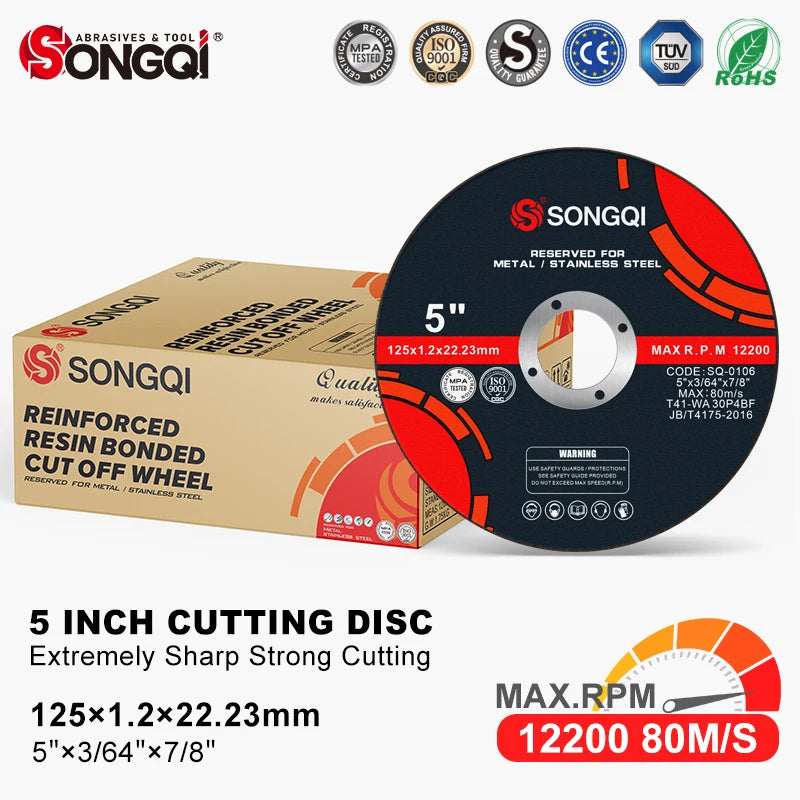125mm Ultra-Thin Angle Grinder Cutting Discs – Metal & Stainless Steel, 1.2mm (15, 25 or 50 Pack)