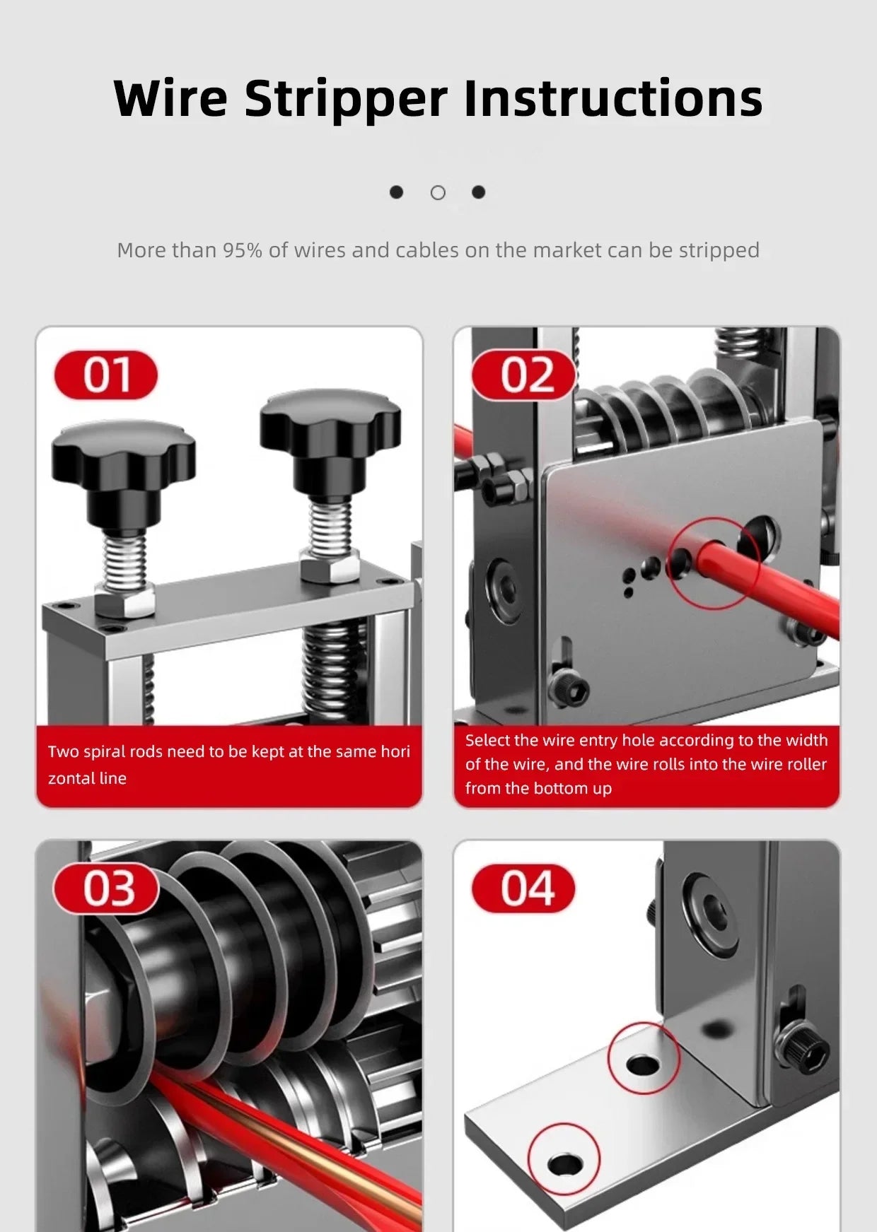 Electric Wire Stripper Machine | 60W 5-Channel Automatic Cable Stripping | 1-22mm