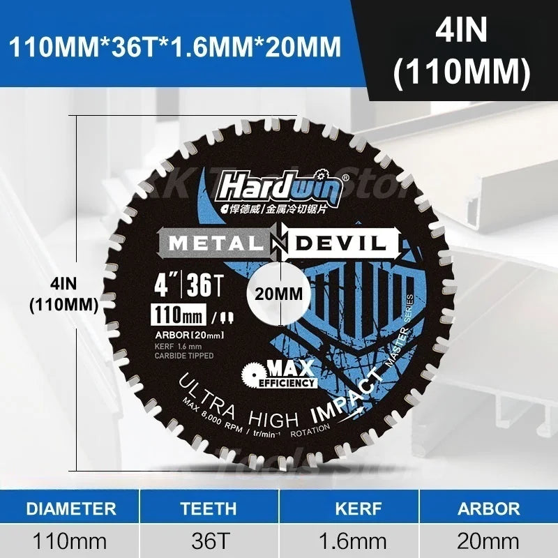 Okerqi Carbide Metal Cutting Saw Blade – 110/115/125/145/150/185mm for Steel, Conduit & Angle Iron