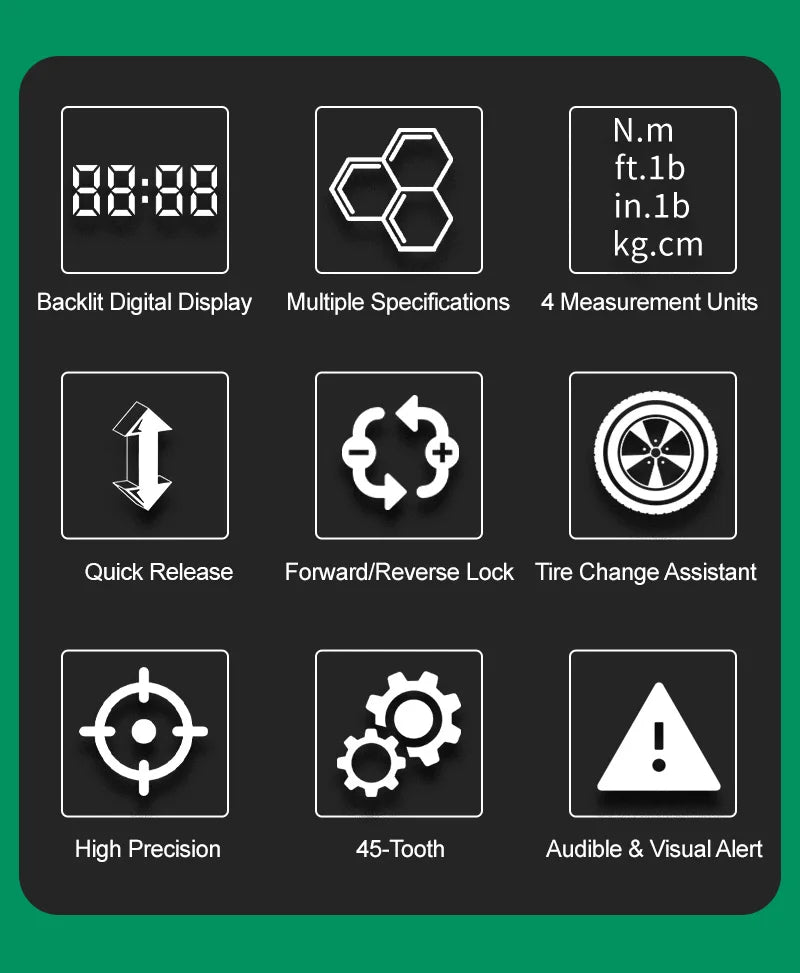 LAOA Digital Torque Wrench with LCD Display – Professional Precision, 0.3–1000N.m (LA156006)