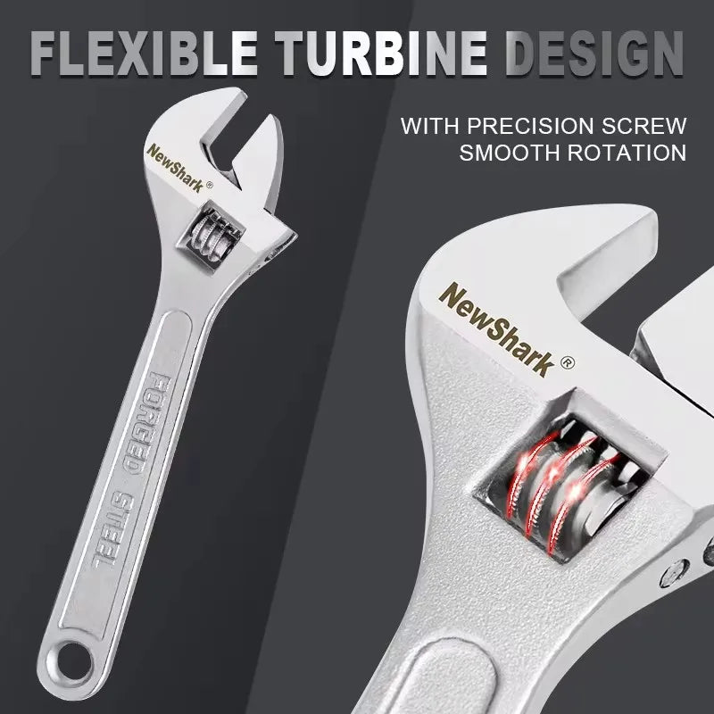 Adjustable Wrench | CR-V Steel | Long Handle Universal Spanner | 6"-12" Sizes