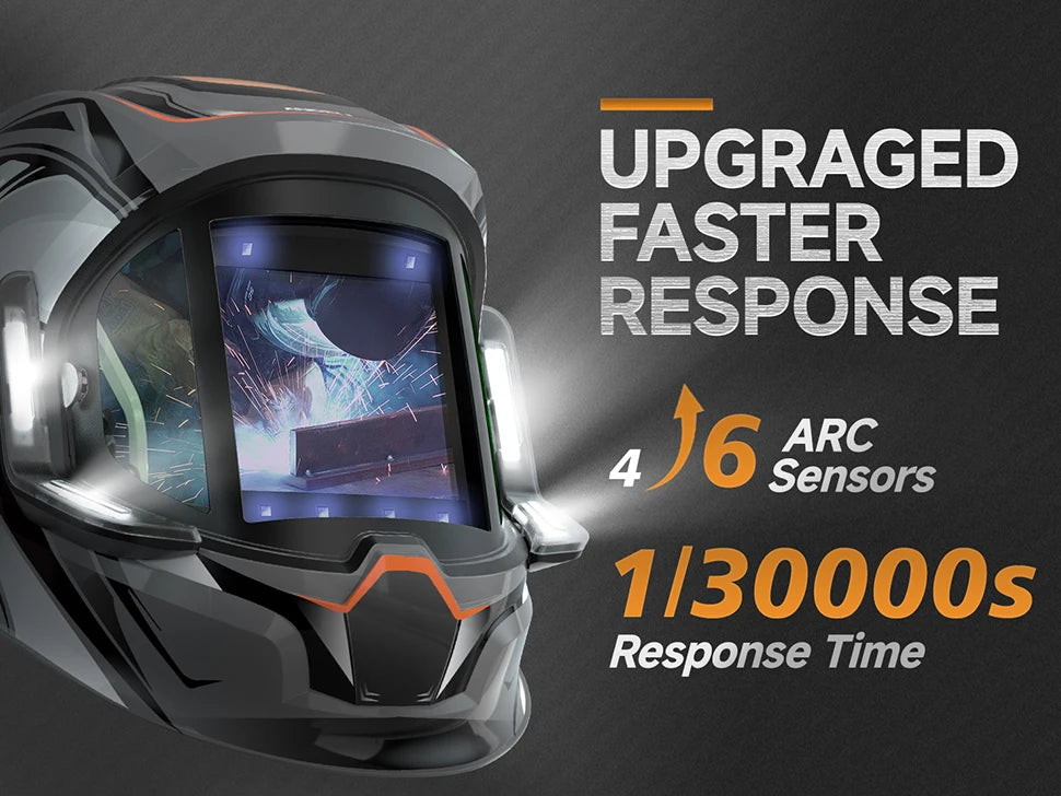 ANDELI Auto-Darkening Welding Helmet | 6 Arc Sensors | 1/1/1/2 Optic | Large View | CE Certified