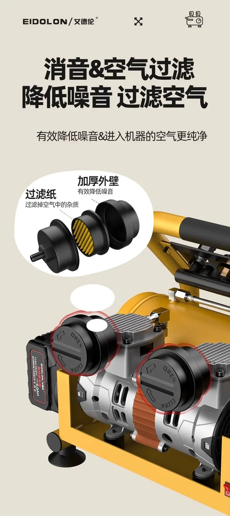Cordless Lithium Battery Air Compressor | 9L Portable High-Pressure Pump