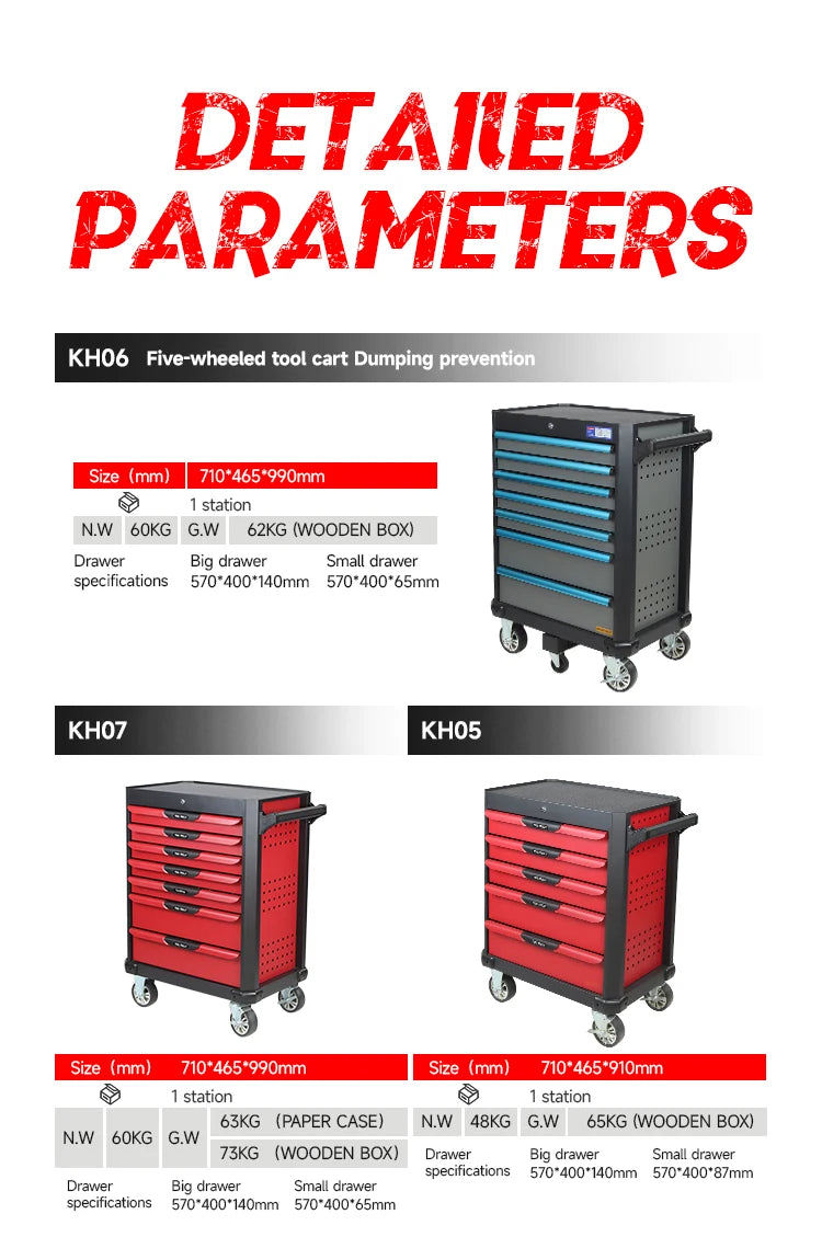 Professional Rolling Mechanic Tool Cart – Storage Cabinet with Drawers & Trolley