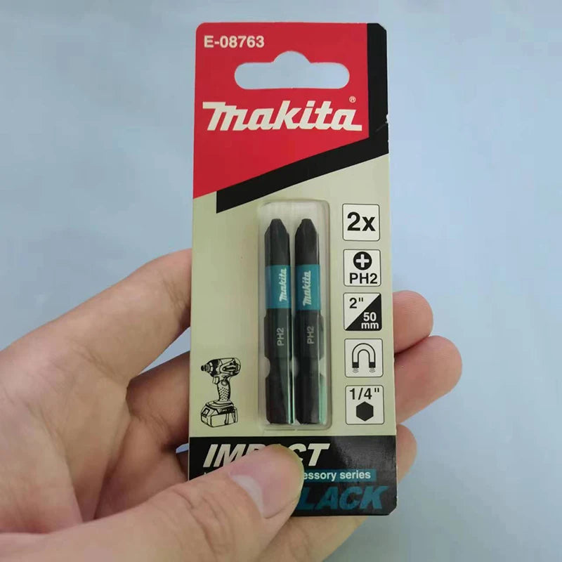 Makita E-08763 Compatible Impact Screwdriver Bits – PH2 50mm, Magnetic, 2-Pack