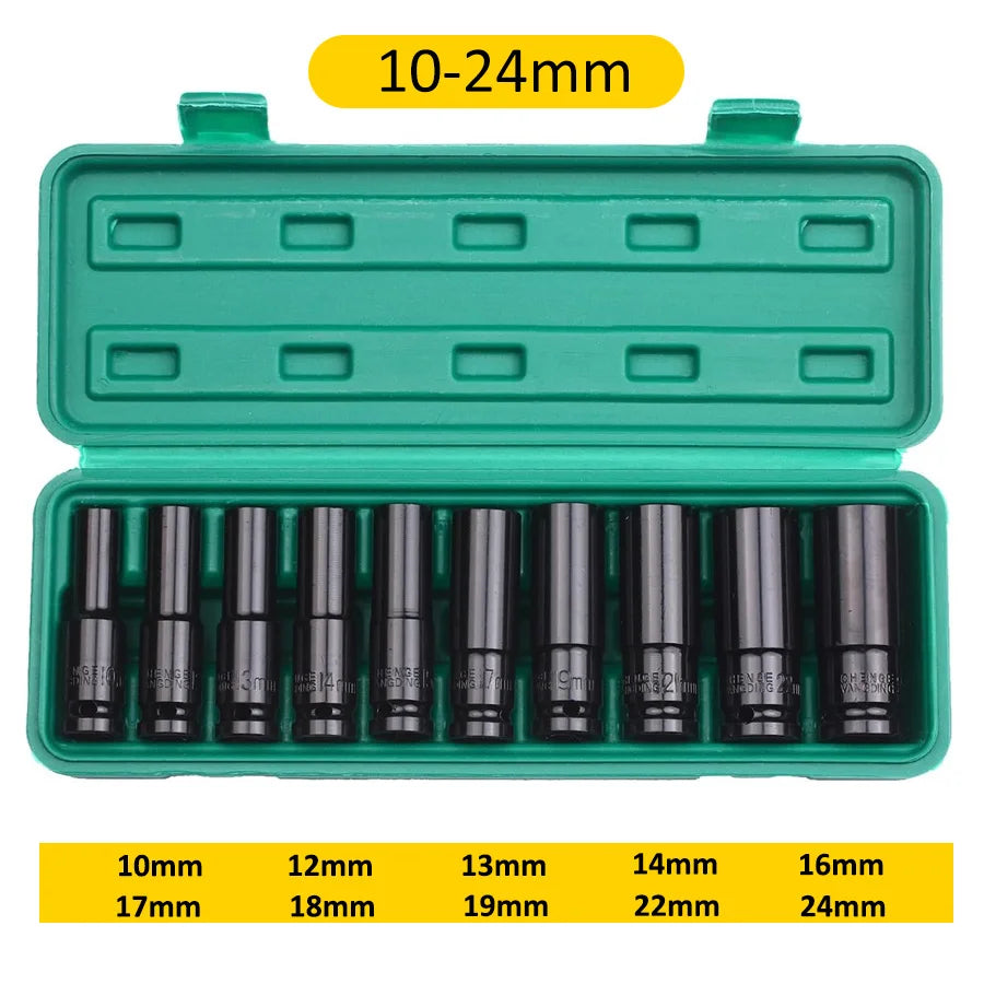 1/2" Drive Impact Socket Set | 10, 15 & 20 Piece CR-V Metric Sets