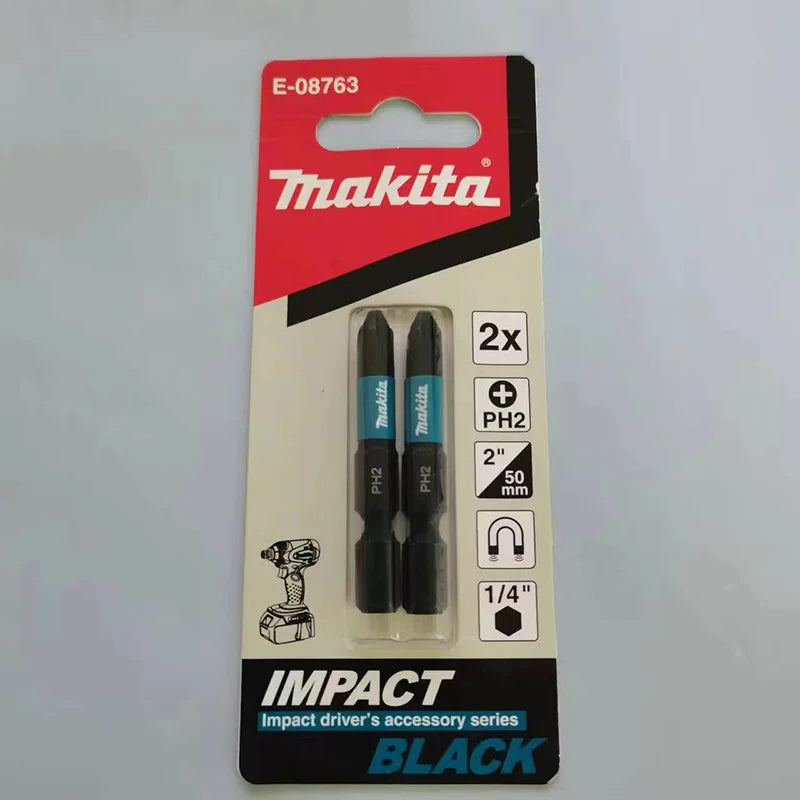 Makita E-08763 Compatible Impact Screwdriver Bits – PH2 50mm, Magnetic, 2-Pack