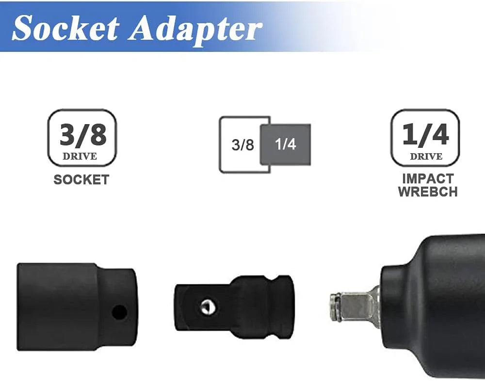 4pc Impact Socket Adapter & Reducer Set | 1/4", 3/8" & 1/2" Drive Conversions