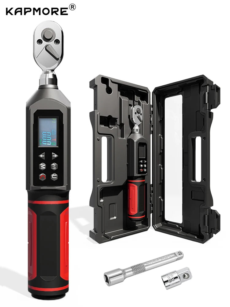 KAPMORE Digital Preset Torque Wrench – 3/8" & 1/4" Bidirectional Ratchet, 0.15–100N.m (KAP-01)