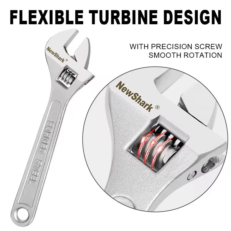 Adjustable Wrench | CR-V Steel | Long Handle Universal Spanner | 6"-12" Sizes