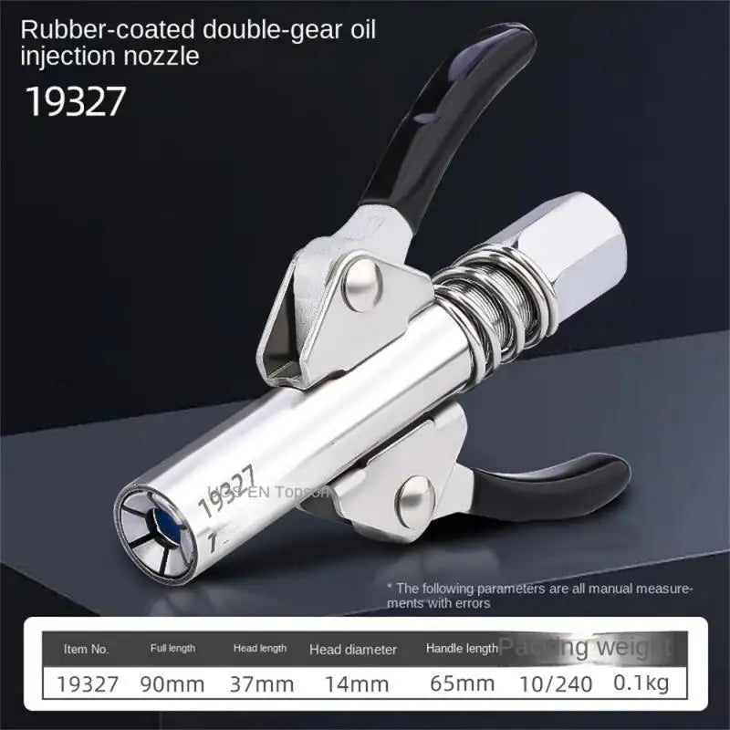 Double Handle High-Pressure Grease Gun Coupler – Self-Locking Universal Nozzle 1/8 NPT