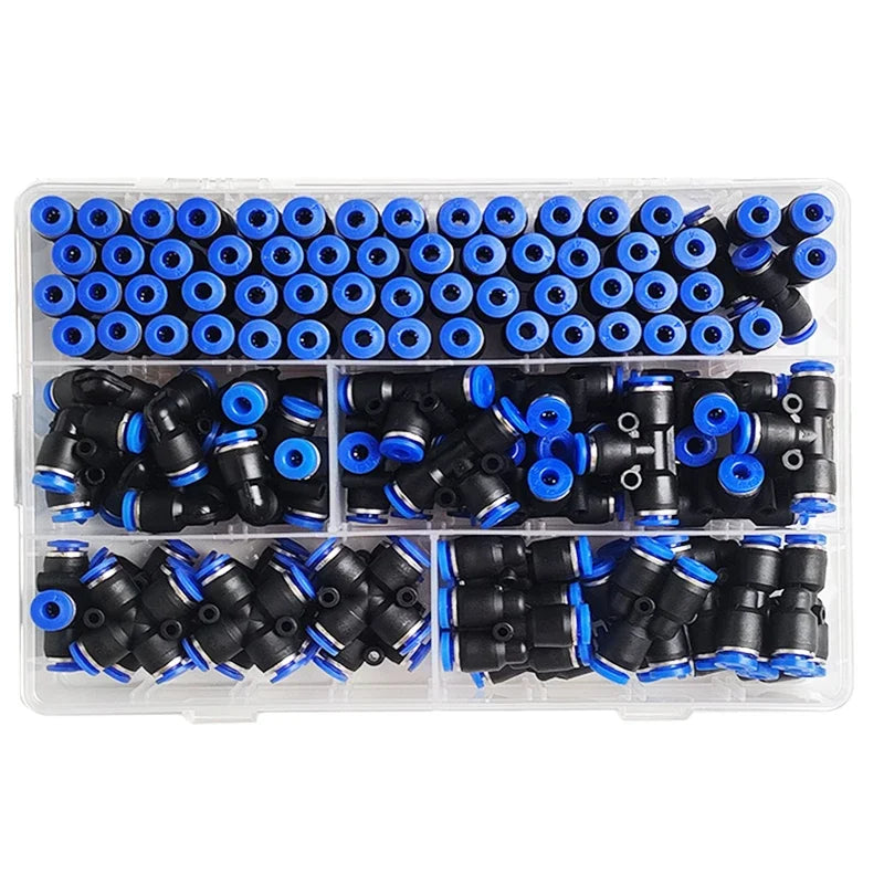4mm Pneumatic Fittings Kit – 114-Piece Quick-Release Air Hose Connectors (1 or 5 Box)