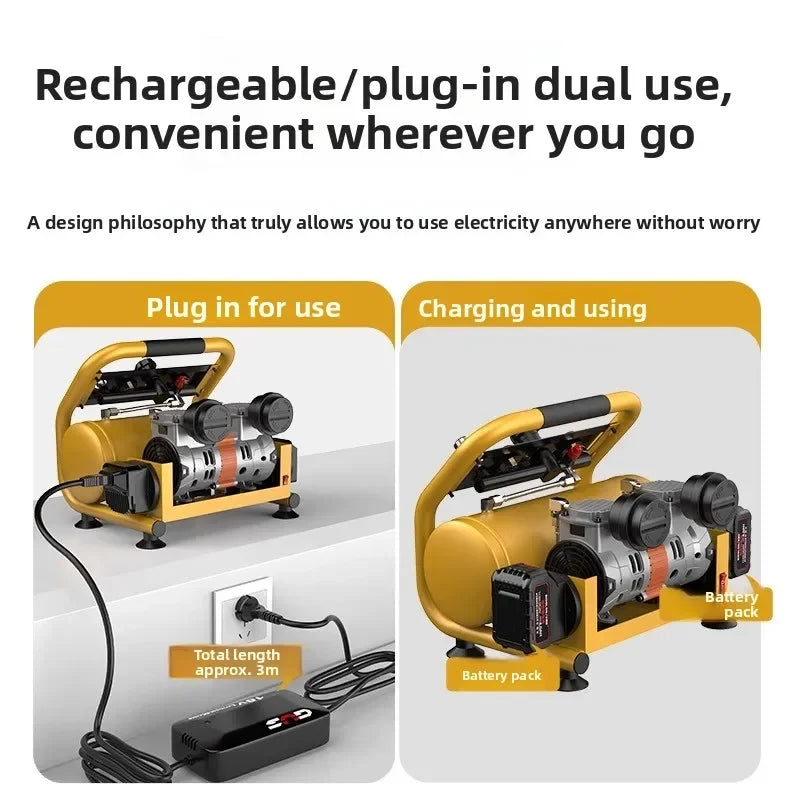 Cordless Lithium Battery Air Compressor | 9L Portable High-Pressure Pump