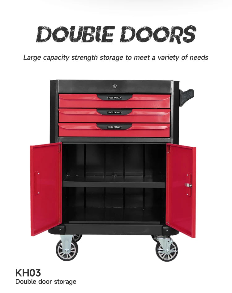 Professional Rolling Mechanic Tool Cart – Storage Cabinet with Drawers & Trolley