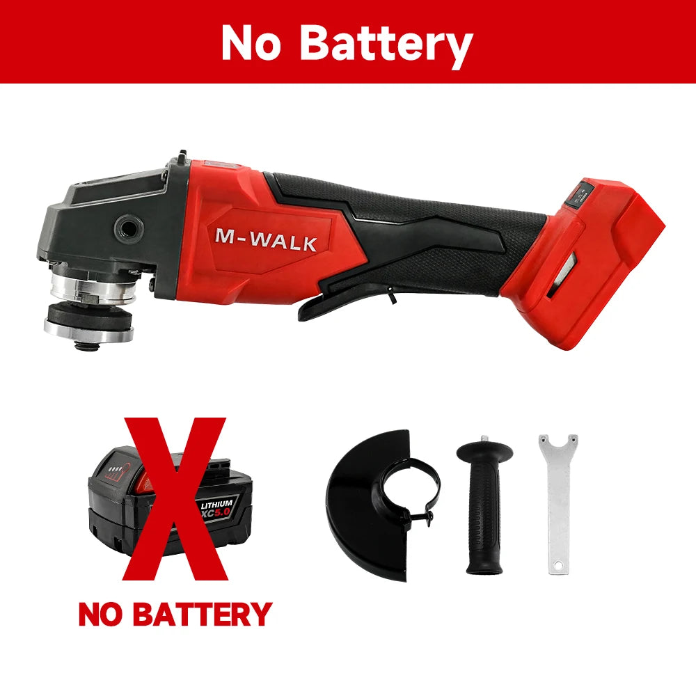 M-WALK 18V Brushless Angle Grinder – 8500RPM, 100mm or 125mm, Milwaukee M18 Compatible (Tool Only)