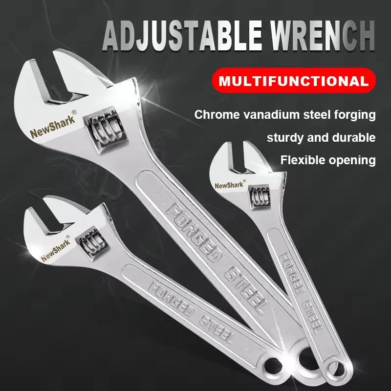 Adjustable Wrench | CR-V Steel | Long Handle Universal Spanner | 6"-12" Sizes