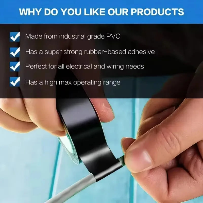 Black Rubber Electrical Insulation Tape 10m – High Temperature Resistant