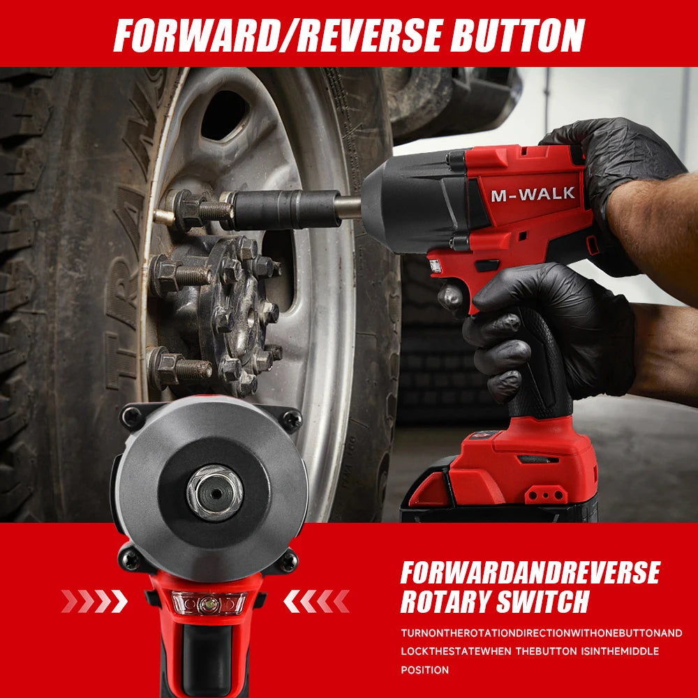 M-WALK 18V Brushless Cordless Impact Wrench – 1300Nm, 1/2" Drive, Milwaukee M18 Compatible (Tool Only)