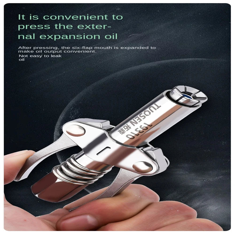 Double Handle High-Pressure Grease Gun Coupler – Self-Locking Universal Nozzle 1/8 NPT