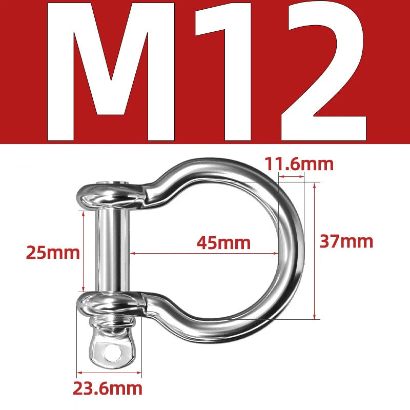 304 Stainless Steel Shackles – D-Ring & Bow (M4–M16)