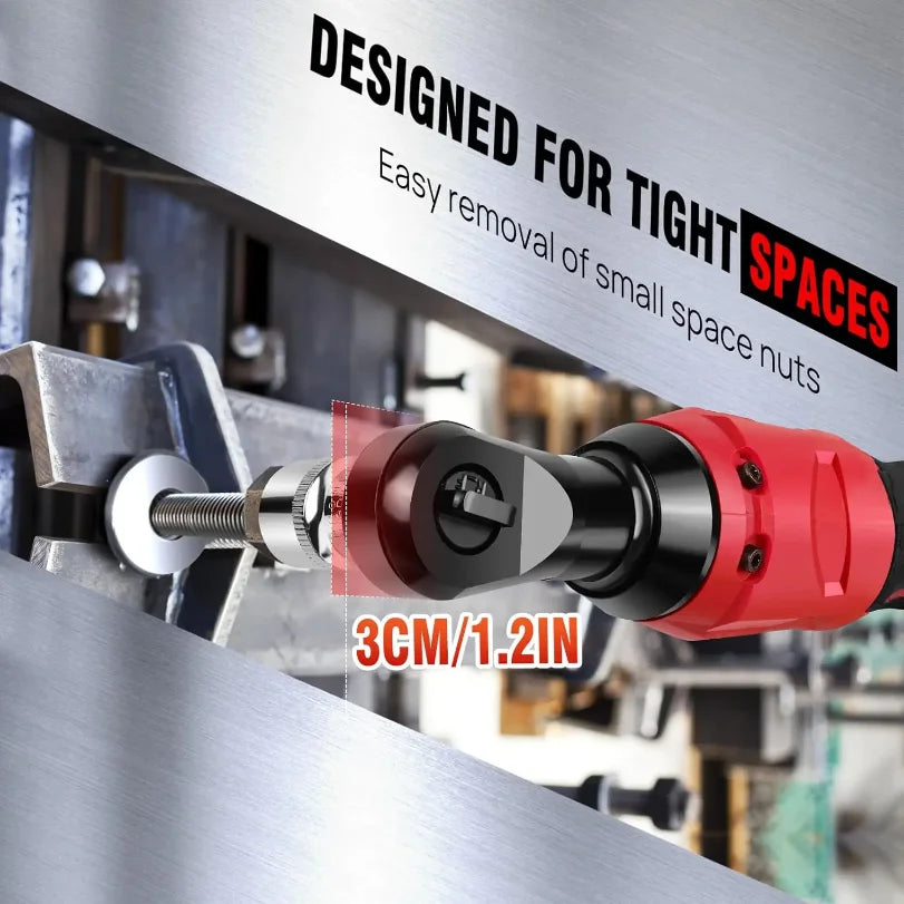 12V Cordless Ratchet Wrench | 3/8" Drive | 2x 1500mAh Batteries & 7 Sockets Included