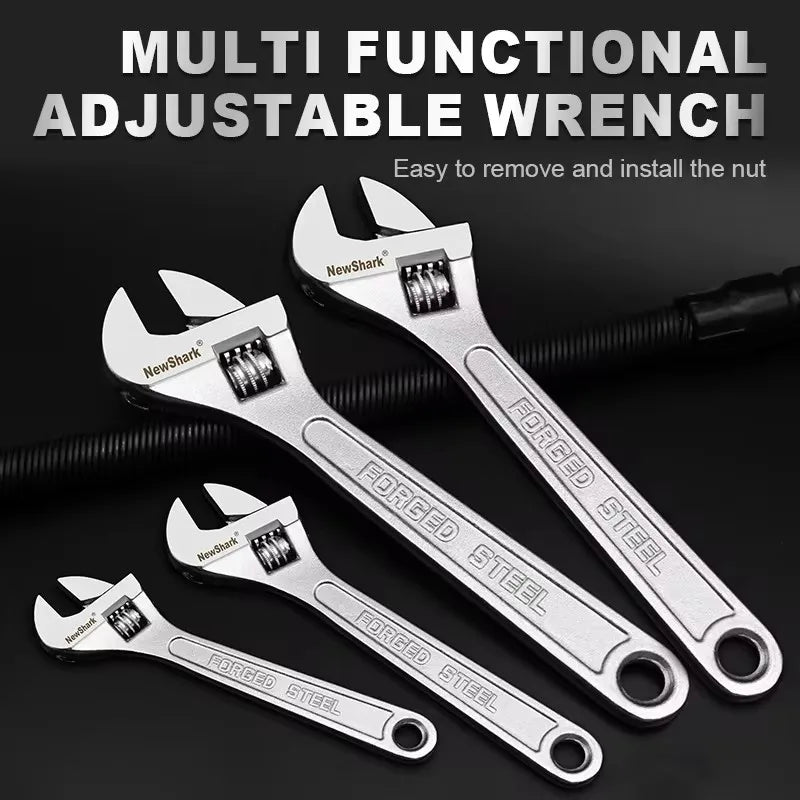 Adjustable Wrench | CR-V Steel | Long Handle Universal Spanner | 6"-12" Sizes