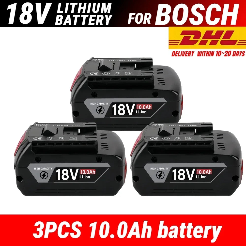Bosch 18V Compatible Lithium-Ion Battery – 8.0Ah / 10.0Ah / 12.0Ah with BMS Protection | GBA18V BAT618