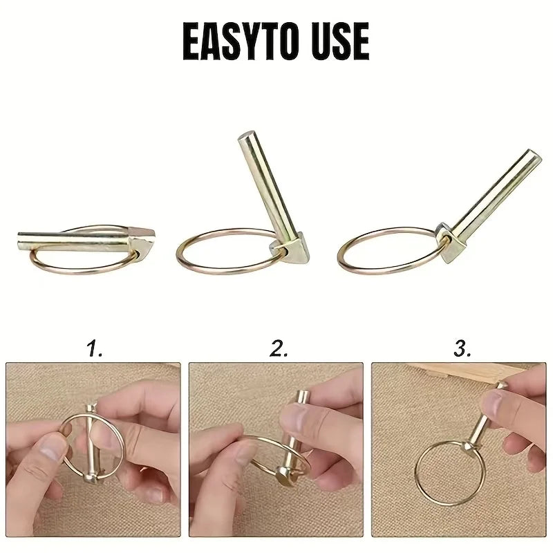 Quick-Release O-Pin Set – M6 / M8 Tractor Towing & Positioning Pins (6-Pack)