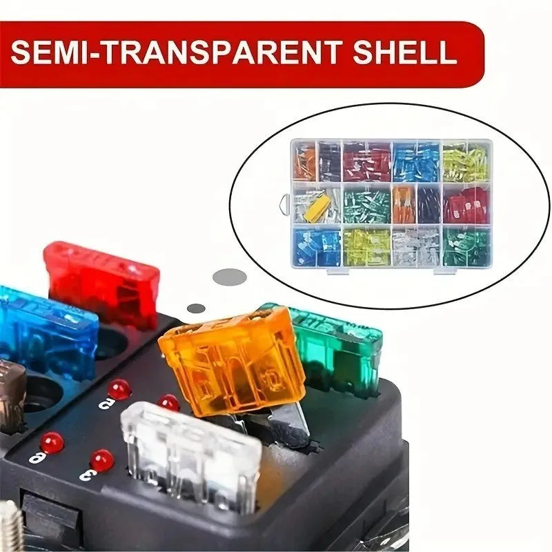 Automotive Blade Fuse Assortment Kit – Micro, Mini & Standard, 2A–40A (120, 180 or 300 Pack)