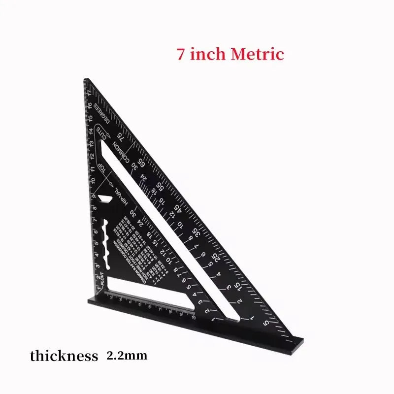 Triangle Ruler Set – 7" & 12" Alloy Metal Carpenter Square for Woodworking & Construction