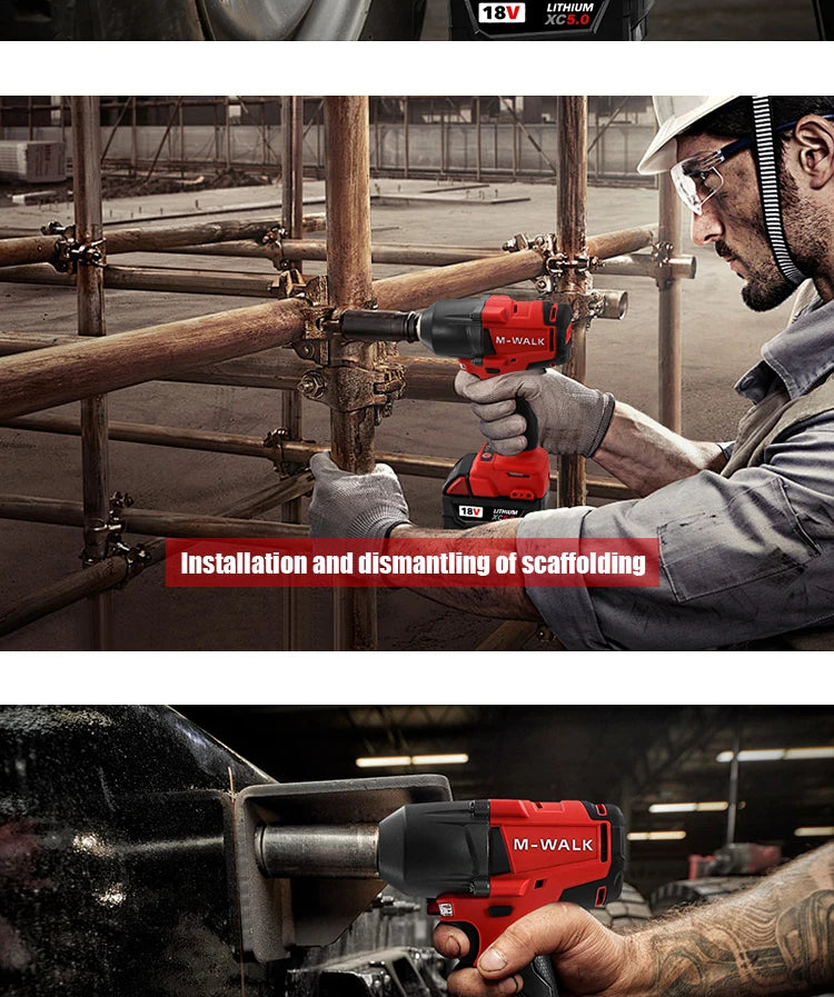 M-WALK 18V Brushless Cordless Impact Wrench – 1300Nm, 1/2" Drive, Milwaukee M18 Compatible (Tool Only)