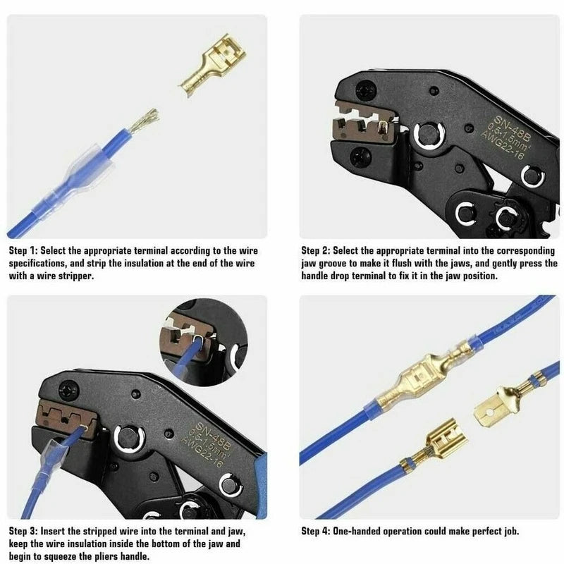Insulated Crimp Terminal & Spade Connector Kit – 2.8/6.3mm (135 to 1000pcs)